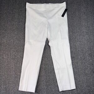 Meg & Margot Women's Pull On Slim Leg Ankle Pants Sz XL Stretch White NWT